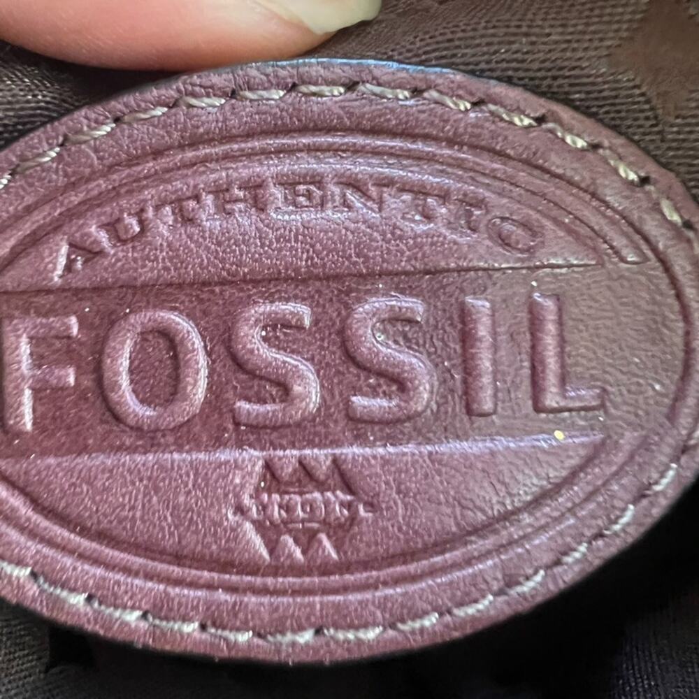 Fossil Morgan Traveler Messenger Crossbody Bag Leather Purse Brown Key Charm Fob - Picture 7 of 13